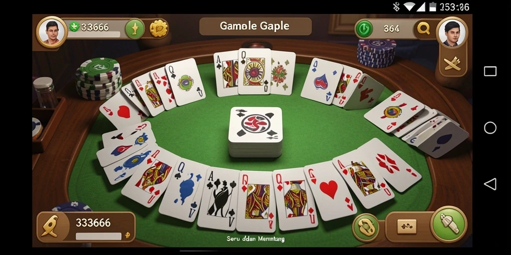 Gameplay seru Gaple di 333666 menunjukkan interaksi pemain.