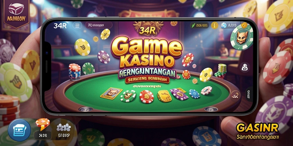 Tampilan gameplay seru di 34R dengan berbagai permainan kasino.