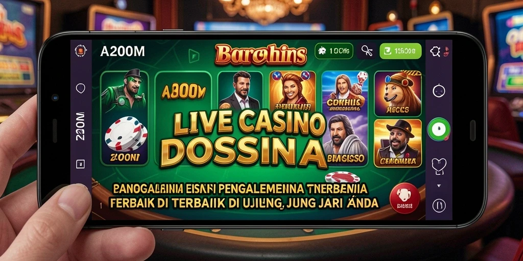 Screenshot A200M menampilkan dealer langsung yang profesional dalam permainan kasino.