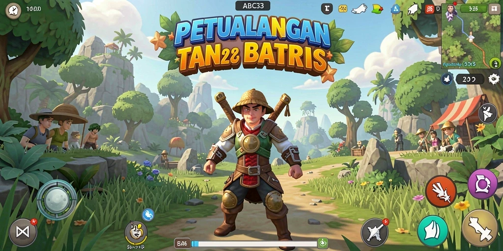 Tangkapan layar gameplay ABC33 yang menampilkan dunia terbuka yang luas.