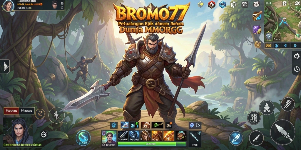 Screenshot BROMO77 menampilkan aksi pertempuran seru dalam dunia MMORPG.