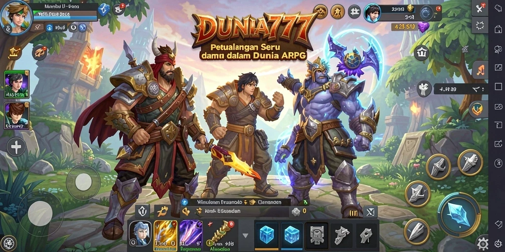 Gameplay penuh aksi di DUNIA777 dengan pertarungan seru dan karakter kustomisasi.