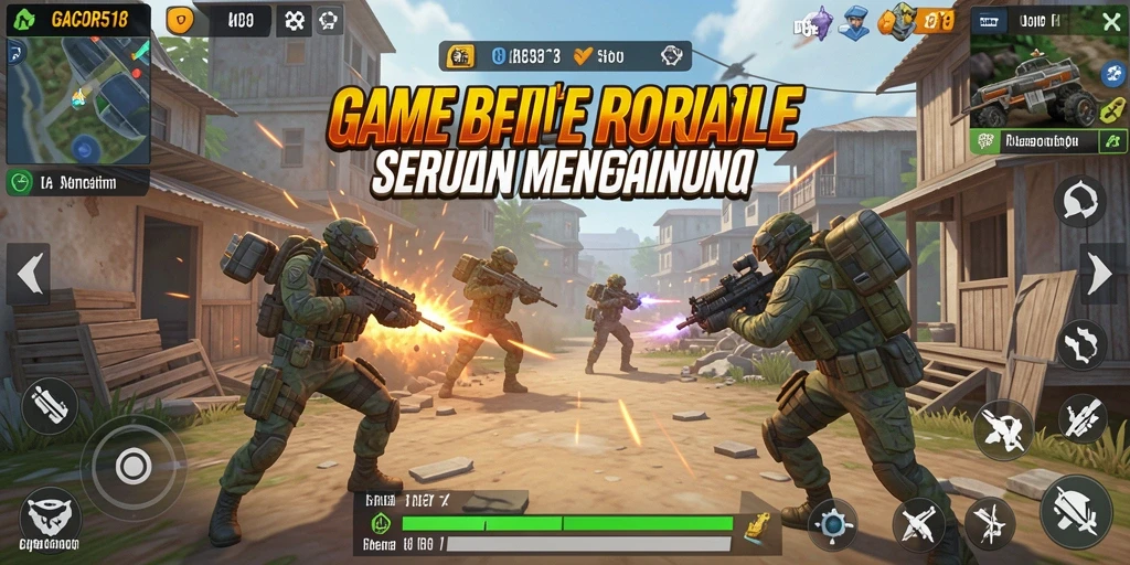 Tampilan gameplay GACOR518 yang seru dengan aksi Battle Royale.