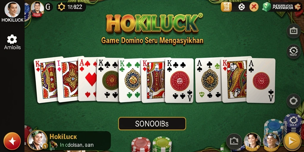 Screenshot gameplay HOKILUCK menampilkan aksi seru permainan Domino.