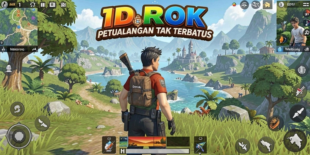 Screenshot gameplay <strong>IDROK</strong> menampilkan eksplorasi dunia terbuka yang menakjubkan.
