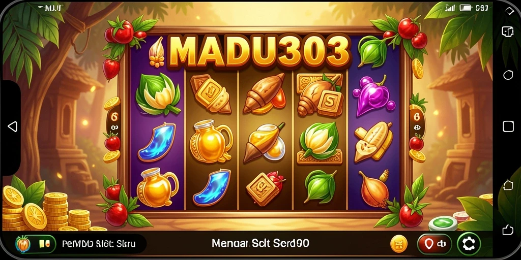 Tampilan gameplay slot MADU303 dengan fitur menarik dan grafis menawan.