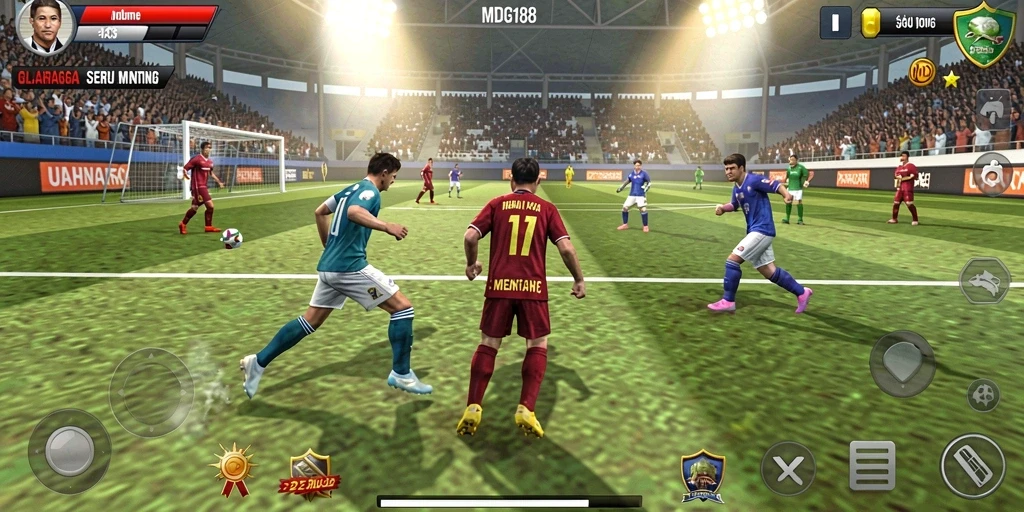 Tangkapan layar gameplay MDG188 menampilkan aksi seru dalam olahraga.