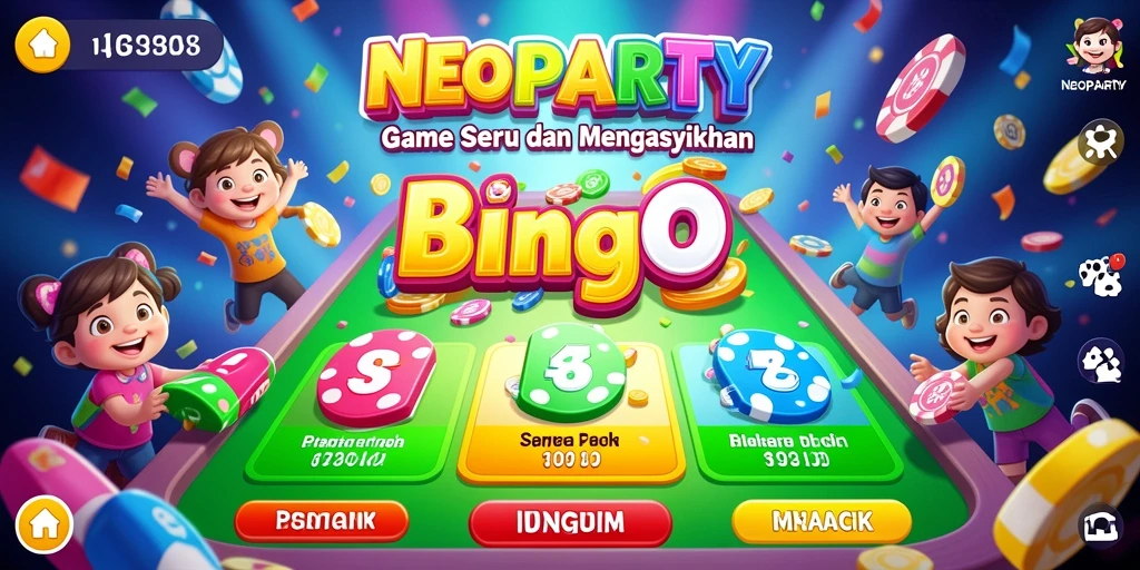 Screenshot gameplay Bingo NEOPARTY yang seru dan interaktif.
