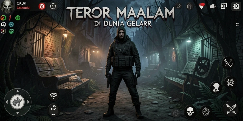 Tampilan gameplay OKJK yang menyeramkan dan mencekam.