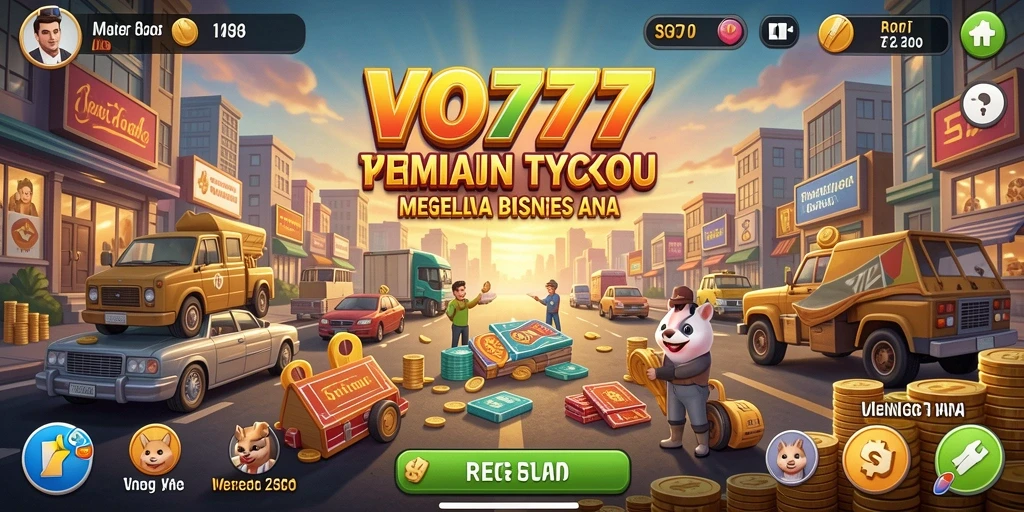 Tampilan gameplay menarik dari VO777 dengan elemen manajemen bisnis.